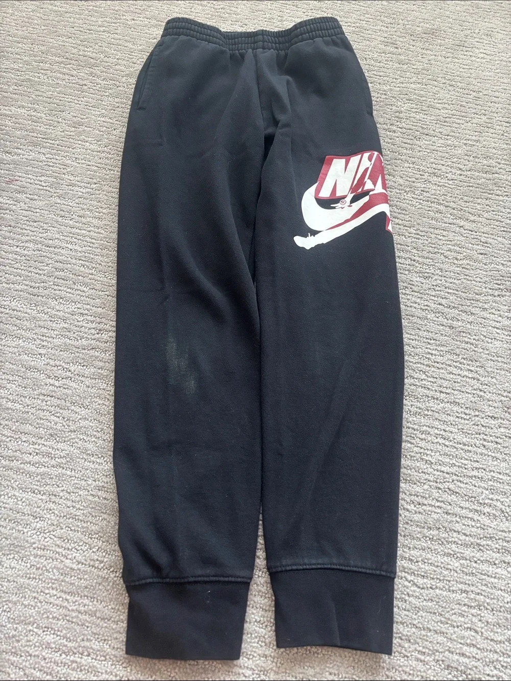 Nike Kids Black Joggers with White and Red Swoosh Graphic boys 10-12